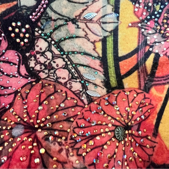 B.L.E.U. Red and Orange Graphic Short Sleeve Top - Picture 6 of 6